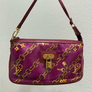 Louis Vuitton Pink Lock Leather Pochette